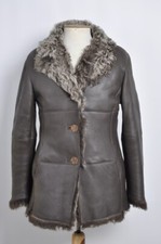 Kenzo Manteau En Cuir Sherling Pour Femme T:42FR En Très Bon État Couleur Gris