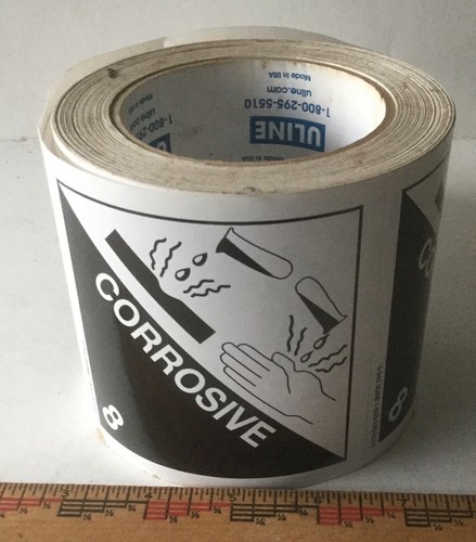 Packaging corrosive - d.o.t., "corrosive