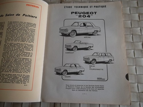 Revue technique peugeot 204 - technique,