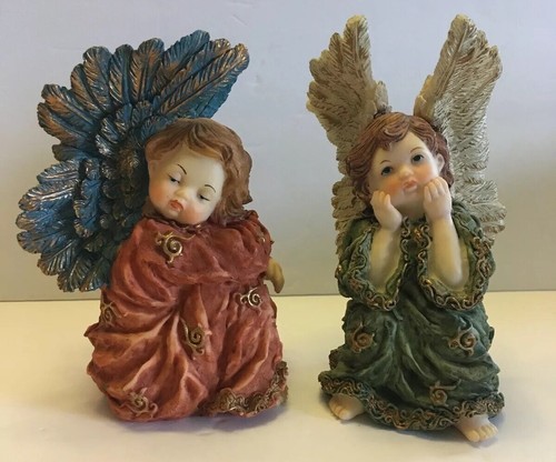 Vntg pair angels green - vntg?, angels,
