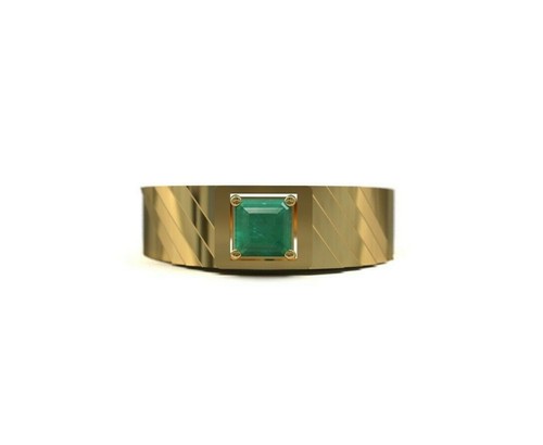 14k émeraude hommes - Émeraude, bague