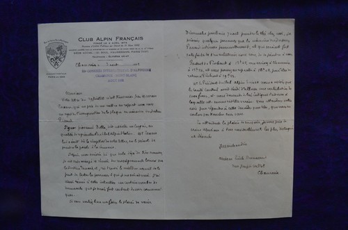 1932 lettre signée club alpin - club,
