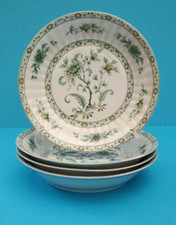 Lot de 4 assiettes creuses Limoges A. Lanternier Fougère indienne