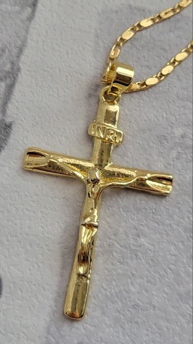 Collier pendentif croix - , dorée