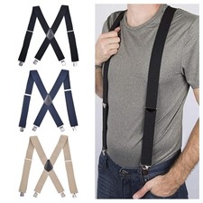 Hommes Bretelles Clip Boutons