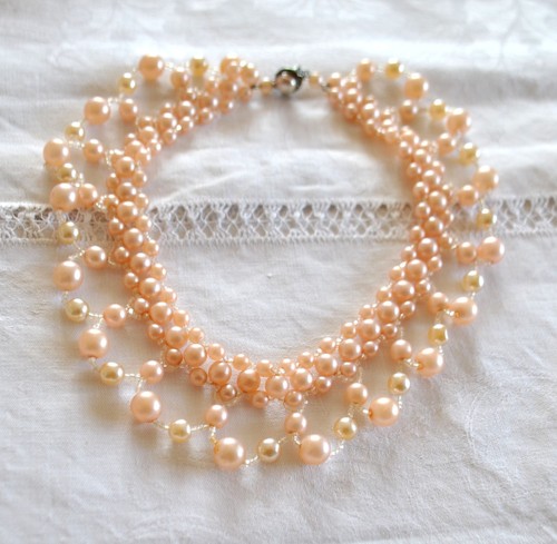 Collier perles fantaisie - collier,