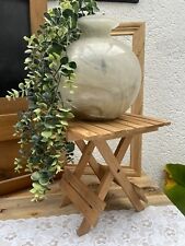 Petit Tabouret Porte-Plante en Bois - Pliant - Petite Table Poupée