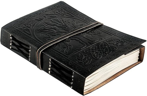 Couverture cuir noir arbre - en,