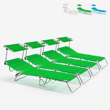 4 transats de plage bain de
