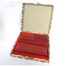 COFFRET 24 COUVERTS A POISSON INOX DECOR COQUILLE