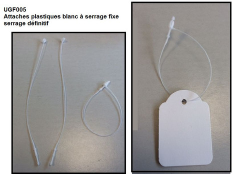 100 attaches plastiques blanc - 100,