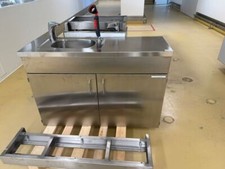 Évier En Acier Inoxydable Avec Meuble Sous Évier 1170x37x90cm Douche Oculaire