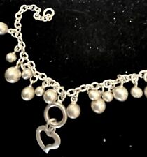 TRES BEAU BRACELET CHAINE BEAUX MAILLONS COEURS ARGENT 925 ETAT NEUF