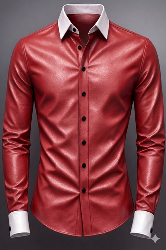 Chemise cuir rouge pour - chemise,