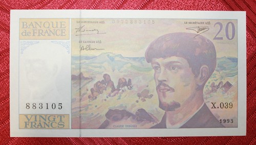 Billet francs debussy 1993 - billet,