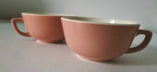 Duo de tasses rose poudré Villeroy & Boch, forme années 50