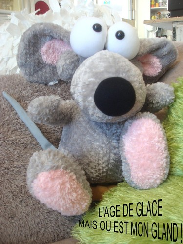 Peluche ecureuil grise rose - grise, &