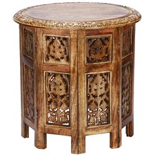 Table Basse En Bois Orientale Pouf Table De Fleurs Pliable Ronde Petite 45