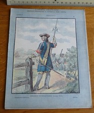 Ancien Protège-cahier Couverture "SERGENT D'INFANTERIE (Louis XIV)"