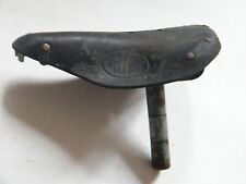 ANCIENNE PETITE SELLE DE VELO DE COURSE D'ENFANT EN CUIR NOIRCI MARQUE WELCOME 