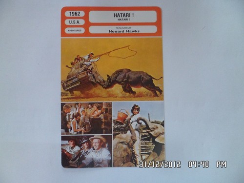 Carte fiche cinema 1962 hatari - carte,