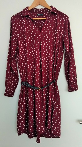 Robe tunique bordeaux motifs - a,