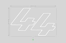 STICKER 44 BLANC  HAMILTON MERCEDES AMG f1   90X145 MM