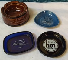 4 Cendriers Champagne Heidsieck / Massé / Jeanmaire / Mailly