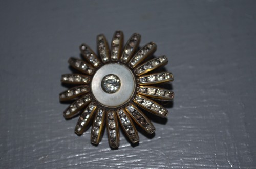 Broche fleur soleil strass - broche,