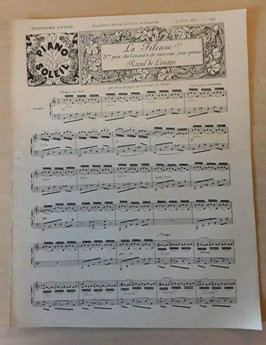 Partition piano soleil 1893 - partition, la