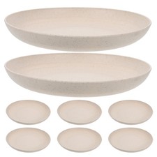  Lot de 8 assiettes en paille