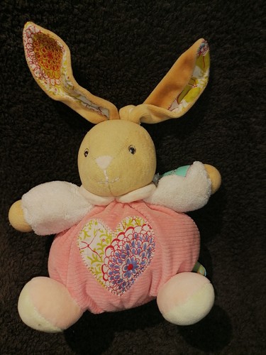 Doudou lapin boule avec grelot