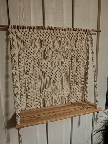 Etagère murale macramé