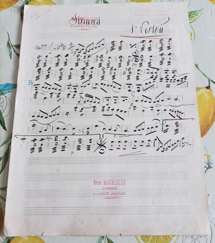Ancienne partition manuscrite - partition,