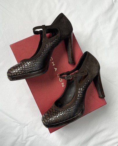 Escarpins cuir daim effet - escarpins, cuir/daim