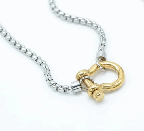 Collier pendentif bicolore - collier,