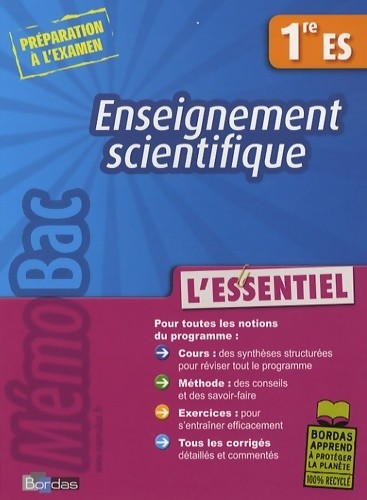Memobac essentiel ens scie 1es