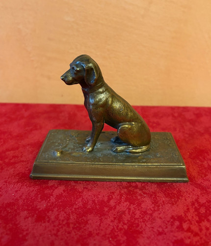 Chien bronze 19ème - du,