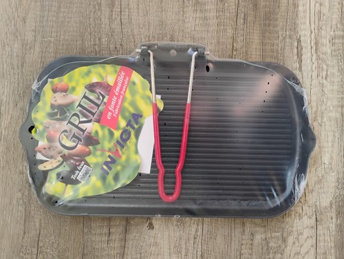 Poêle grill fonte 37x22cm - poêle,