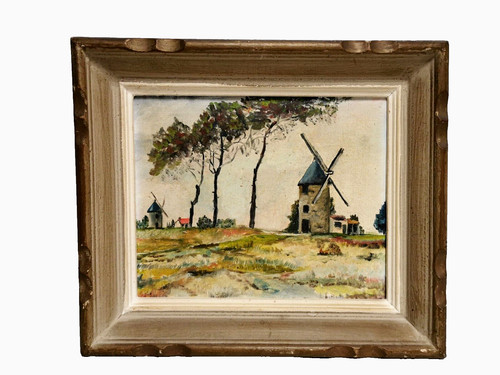 Ancien tableau huile - tableau,