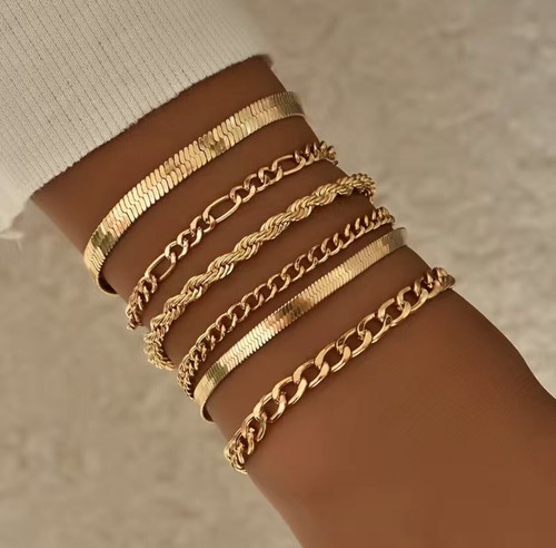 Bracelets dorés pour femme - dorés,