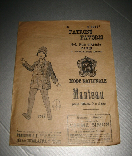 Ancien patron modèle patrons - modèle,