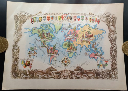 1951 carte monde - -,