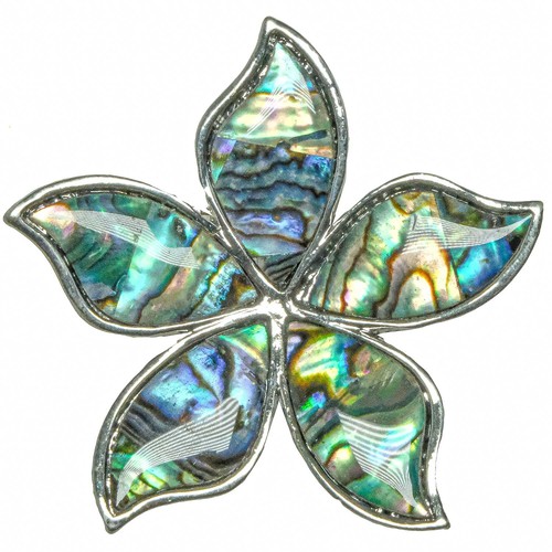 Broche fleur avec - , nacre