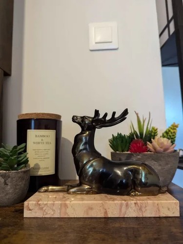 Sculpture cerf regule patine - sculpture,