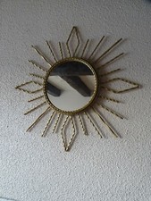 ANCIEN MIROIR  SOLEIL FER FORGE STYLE CHATY VALLAURIS ART DECO ANNEES 60