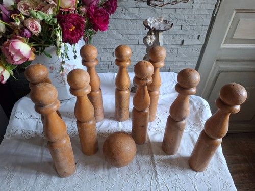 Ancien jeu quilles bois - quilles, en