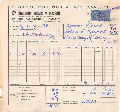 1958 ets chailloux geiser - chailloux, et