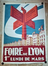 Affiche ancienne Old Original Poster - Foire De LYON Signée Faure