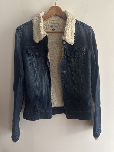 Veste jean doublé mouton - en,